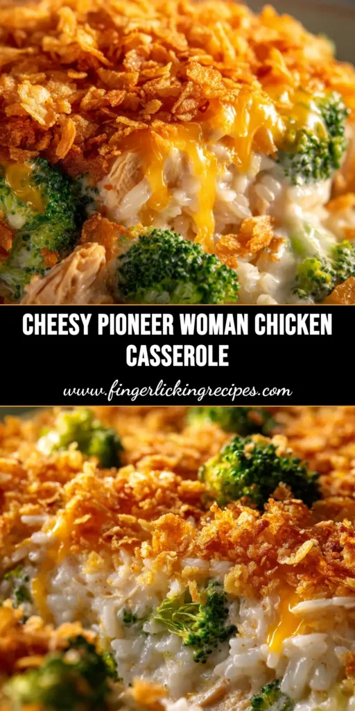 A delicious scoop of Pioneer Woman Broccoli Chicken Rice Casserole being lifted from a baking dish, showing the creamy texture and golden brown cracker topping.