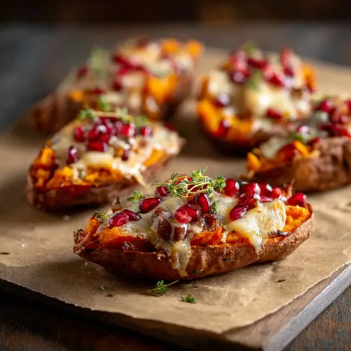 Sweet Potato Gameday Recipes: Crispy Loaded Skins