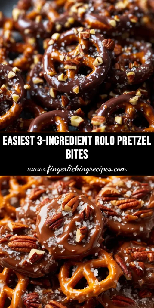 Rolo Pretzel Turtles: The Easiest 3-Ingredient Holiday Treat! 4 A platter of homemade Rolo Pretzel Turtles, showing the shiny chocolate, crunchy pretzels, and toasted pecans. The perfect easy holiday candy.