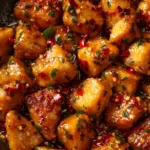 Honey Garlic Chicken: A 30-Minute Weeknight Dinner Step-by-step process of cooking honey garlic chicken thighs in a pan until golden brown. Part of an easy weeknight dinner recipe.