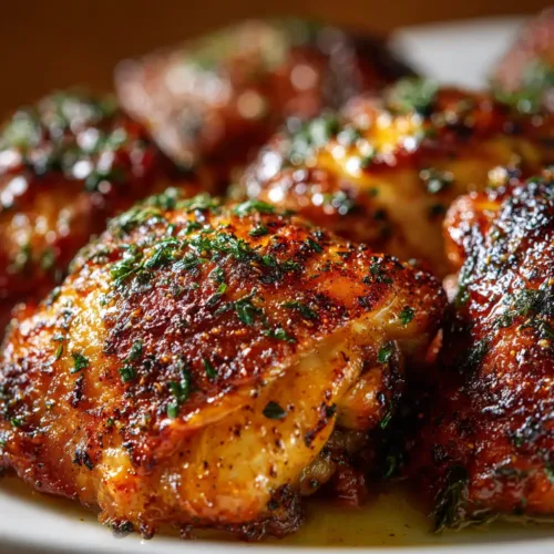 Oven Baked Chicken Thighs (Crispy &amp; Juicy!)