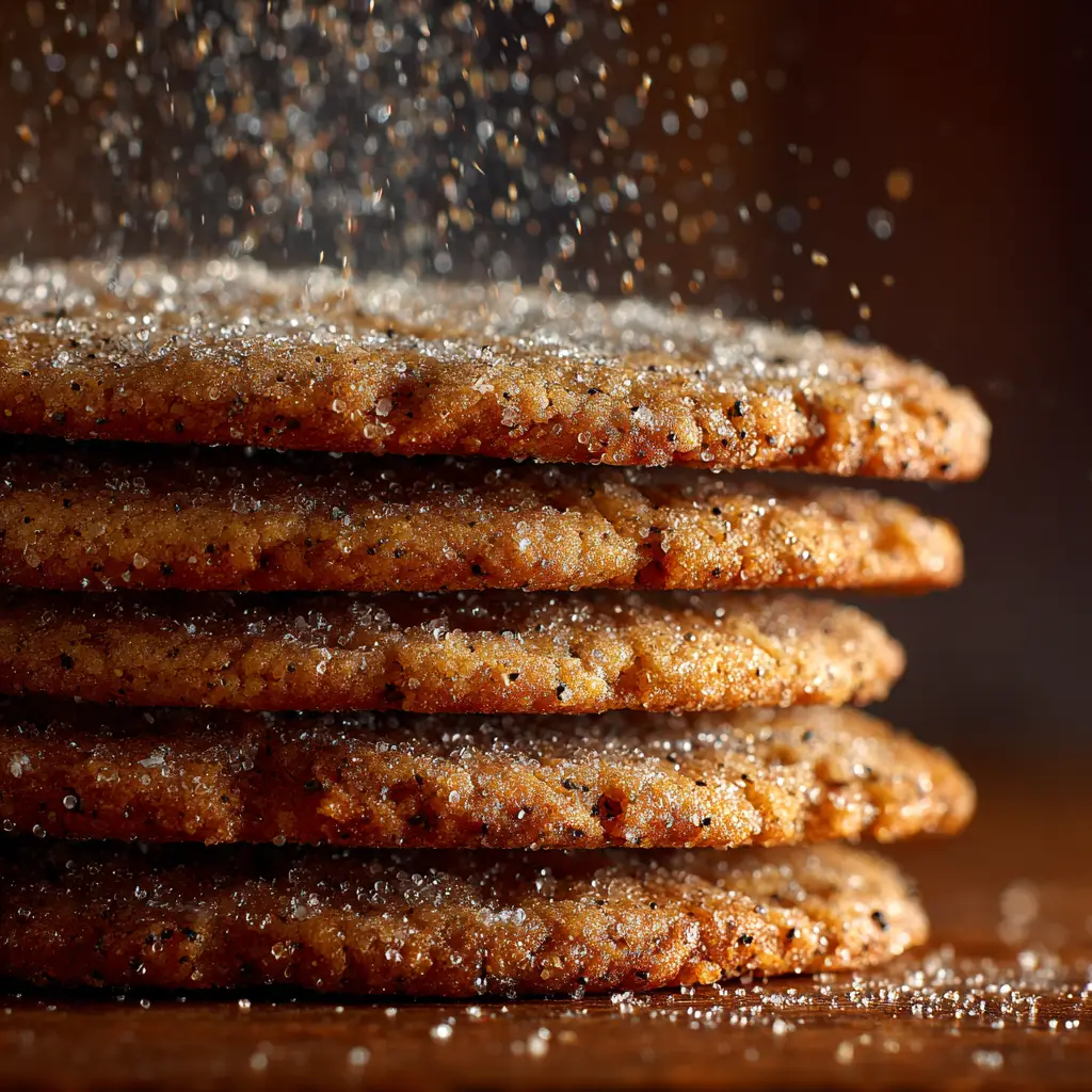 A side view of a spiced chai sugar cookie broken in half to reveal its soft and chewy center.