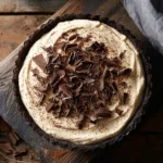 Peanut Butter Pie Recipe (The Ultimate Creamy, No-Bake Treat) A whole, creamy peanut butter pie in a chocolate Oreo crust, shown from a top-down angle, ready to be sliced and served.