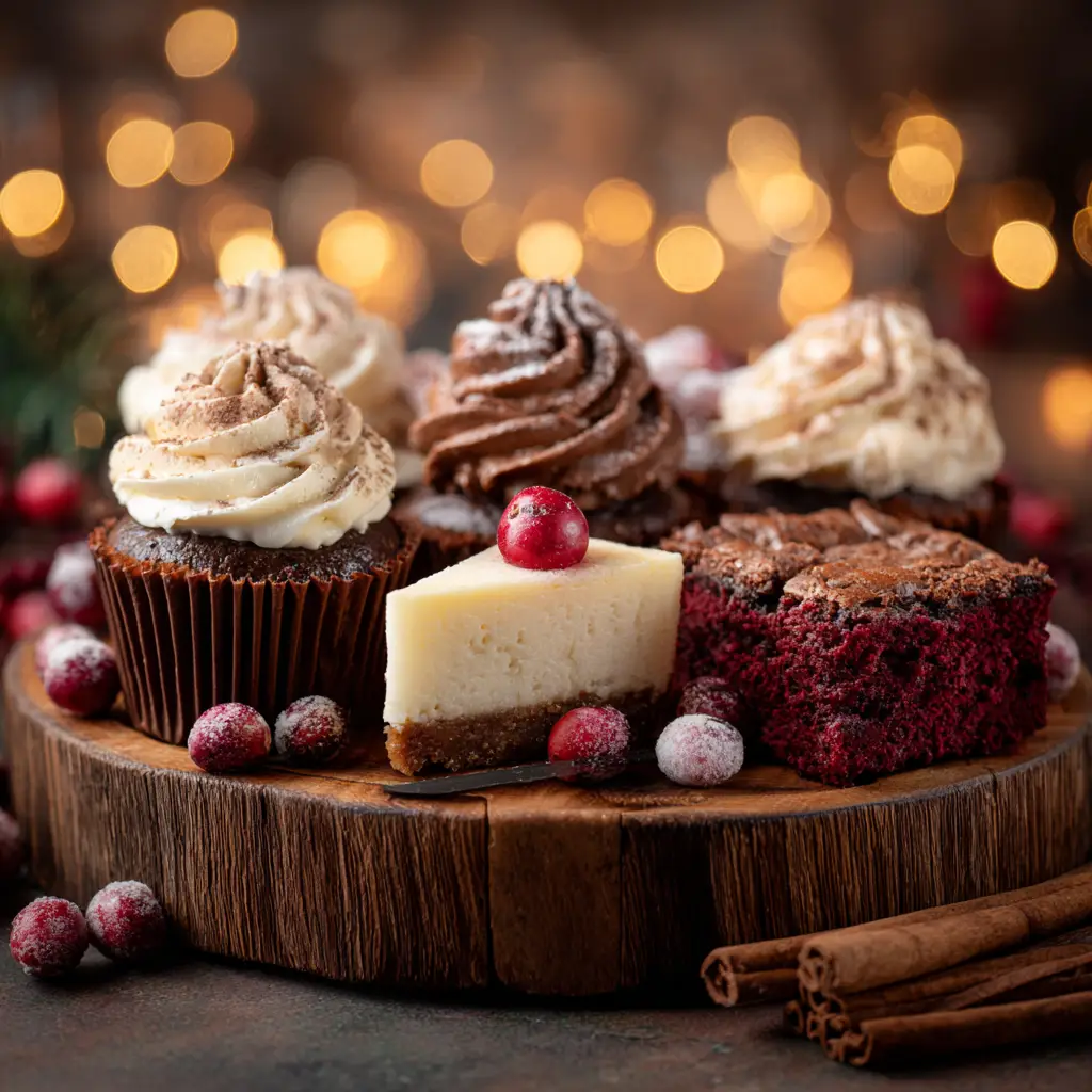 A stunning Winter Spice Bundt Cake, a centerpiece of our winter dessert recipes, drizzled with rich cream cheese frosting on a rustic platter.