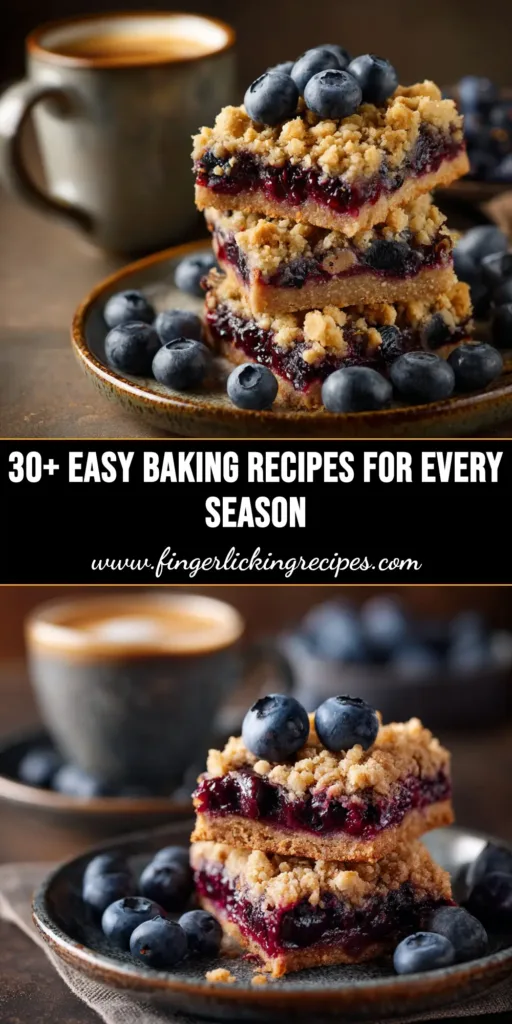 A beautiful photo collage showcasing delicious year-round baking recipes, including vanilla cake with seasonal toppings.