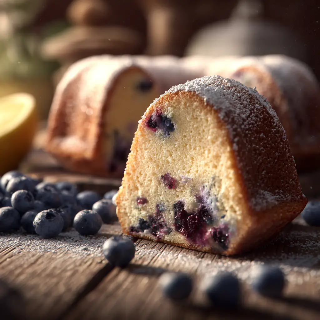 Lemon Blueberry Cake: A Moist & Zesty Recipe 2 A finished lemon blueberry cake cooling on a wire rack, showing its golden-brown top before being frosted.