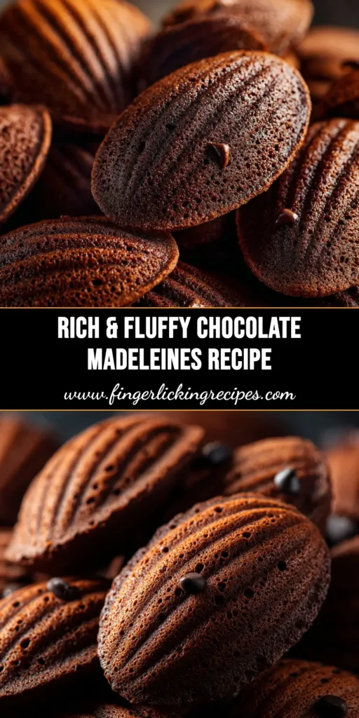 A beautiful platter of freshly baked chocolate madeleines, showcasing their iconic hump. This image represents the perfect result of our chocolate madeleine recipe.