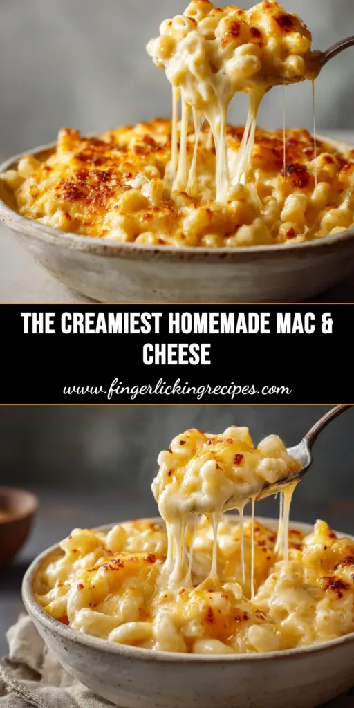 A delicious and creamy baked mac and cheese recipe in a cast iron skillet, topped with fresh parsley. The perfect comfort food dinner.