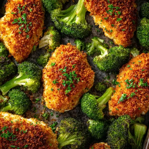 Sheet Pan Parmesan Crusted Chicken and Veggies