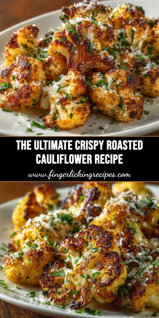 A foolproof guide to making the best Crispy Roasted Cauliflower. Golden-brown, caramelized florets on a baking sheet, ready to serve as a healthy and delicious side dish.