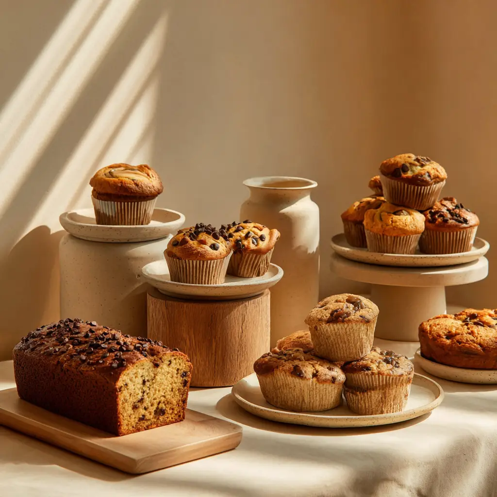 A close-up shot of a freshly baked light blueberry muffin being broken in half, revealing a moist and fluffy interior.