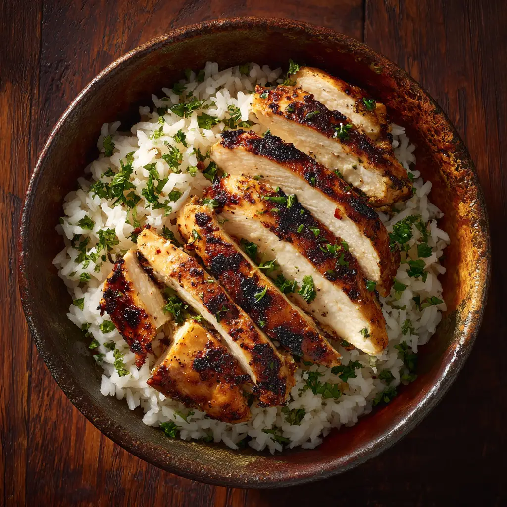 Healthy Slow Cooker Dinners: The Ultimate Lemon Herb Chicken & Veggies 3 An overhead shot of a rustic bowl filled with a healthy crockpot dinner of lemon herb chicken, red potatoes, and carrots, ready to be served.