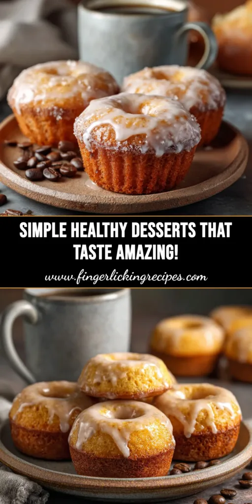 A stack of healthy baked chocolate donuts on a plate, showcasing delicious and easy healthy dessert recipes.