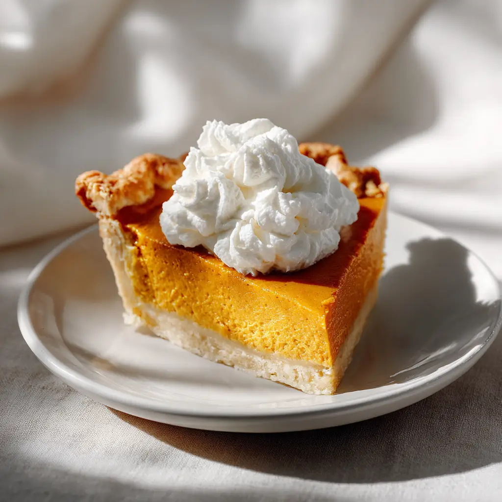Award-Winning Pumpkin Pie Recipe for a Perfect Holiday 3 A beautifully baked whole pumpkin pie with a golden-brown, flaky crust, ready to be served for Thanksgiving.