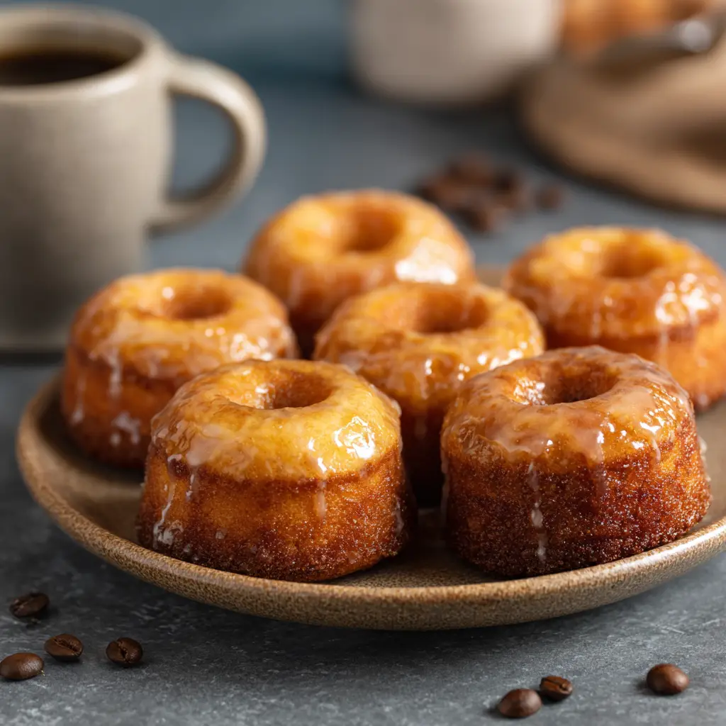 The batter for healthy chocolate donuts being piped into a donut pan, showing a key step in this easy dessert recipe.