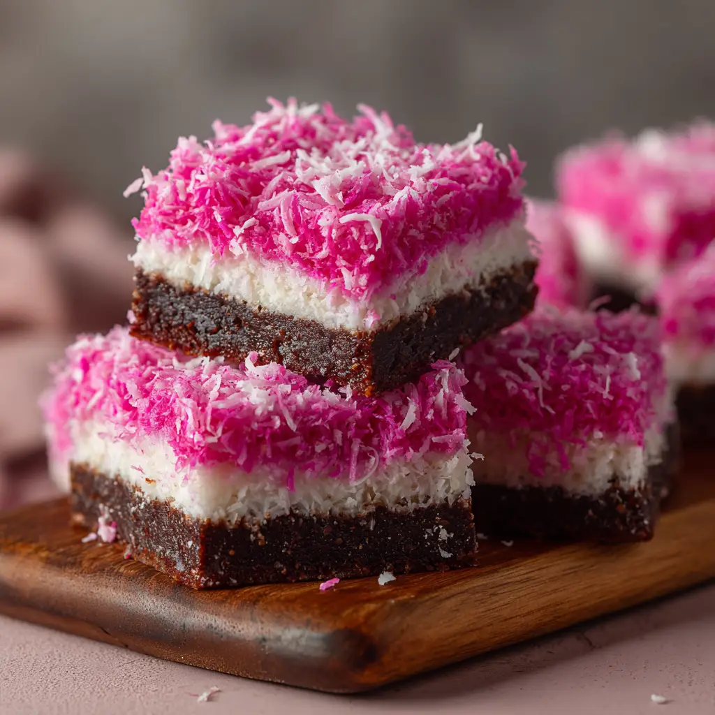 The process of spreading shredded coconut over the marshmallow frosting on the pink coconut snowball cake.