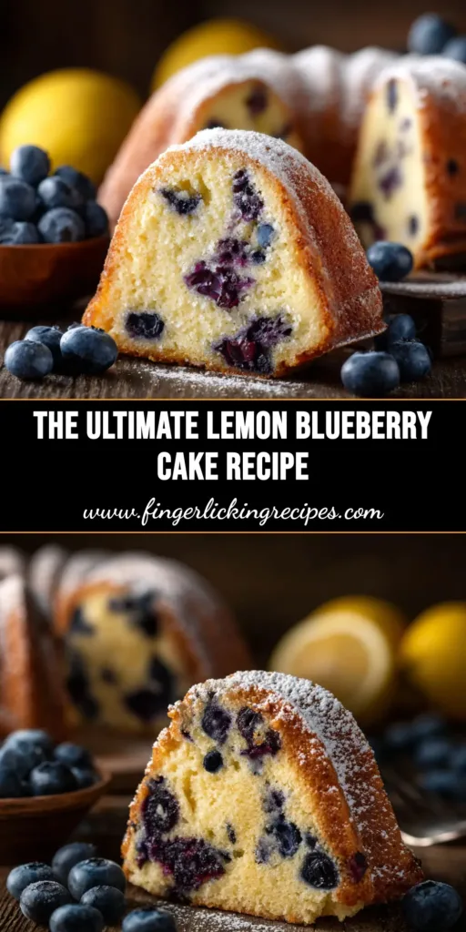 Lemon Blueberry Cake: A Moist & Zesty Recipe 4 A beautiful slice of moist lemon blueberry cake on a white plate, topped with luscious cream cheese frosting and fresh lemon zest.