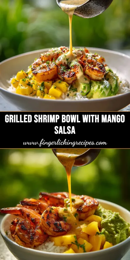 Shrimp and Avocado Bowl (Quick & Healthy Recipe) 4 An overhead shot of a vibrant Shrimp and Avocado Bowl, featuring perfectly cooked shrimp, creamy avocado, corn, and black beans on a bed of quinoa.