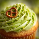 A delicious homemade vanilla cupcake with a golden-brown top, ready to be frosted for a carrot patch cupcake recipe.