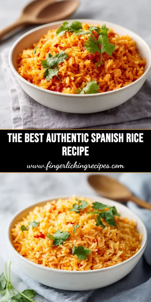 Spanish Rice Recipe: Authentic, Fluffy, and Easy 4 A skillet filled with a delicious and authentic Spanish rice recipe, garnished with fresh cilantro. The perfect, fluffy side dish.