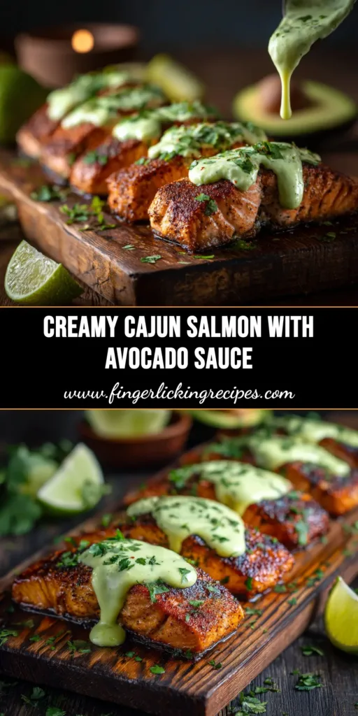 A close-up shot of a perfectly flaky Baked Cajun Salmon fillet on a plate, garnished with fresh parsley and a lemon wedge. The ultimate healthy and easy dinner recipe.