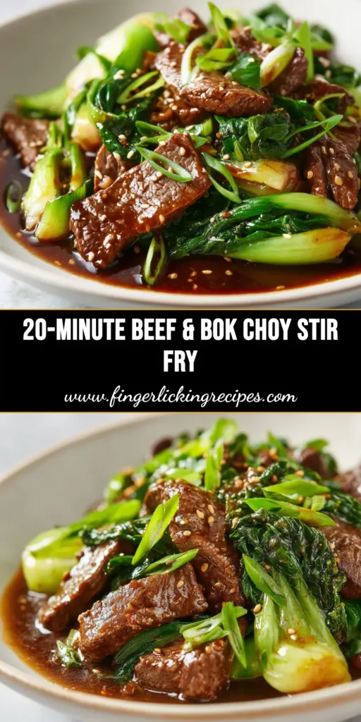 Beef and Bok Choy Stir Fry (Ready in 20 Minutes!) 5 A delicious and easy Beef and Bok Choy Stir Fry served in a white bowl with chopsticks, ready in 20 minutes.