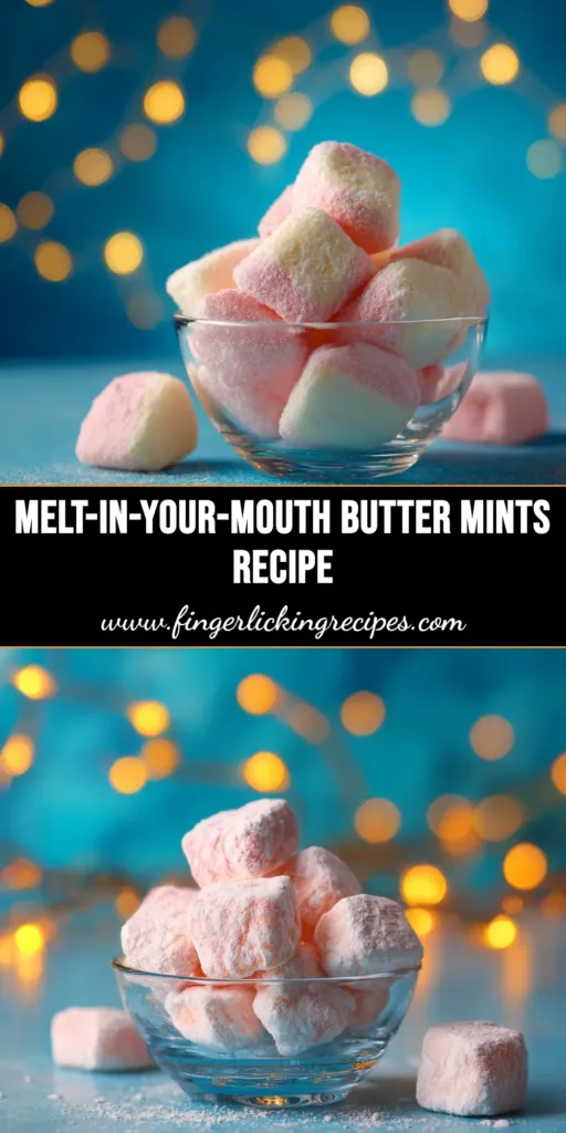 A close-up shot of homemade pastel butter mints on a white plate, showcasing the easy and delicious Butter Mints Recipe.