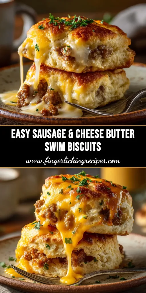 A pan of golden brown Butter Swim Biscuits fresh from the oven, with text overlay saying 'The Easiest Butter Swim Biscuits You'll Ever Make.'