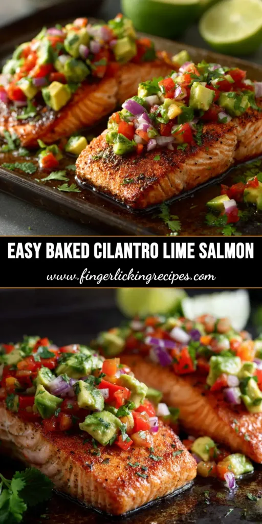 Cilantro Lime Salmon (That's Quick, Easy, and Incredibly Delicious) 4 A perfectly cooked Cilantro Lime Salmon fillet on a plate, garnished with fresh cilantro and a lime wedge, ready for a healthy dinner.