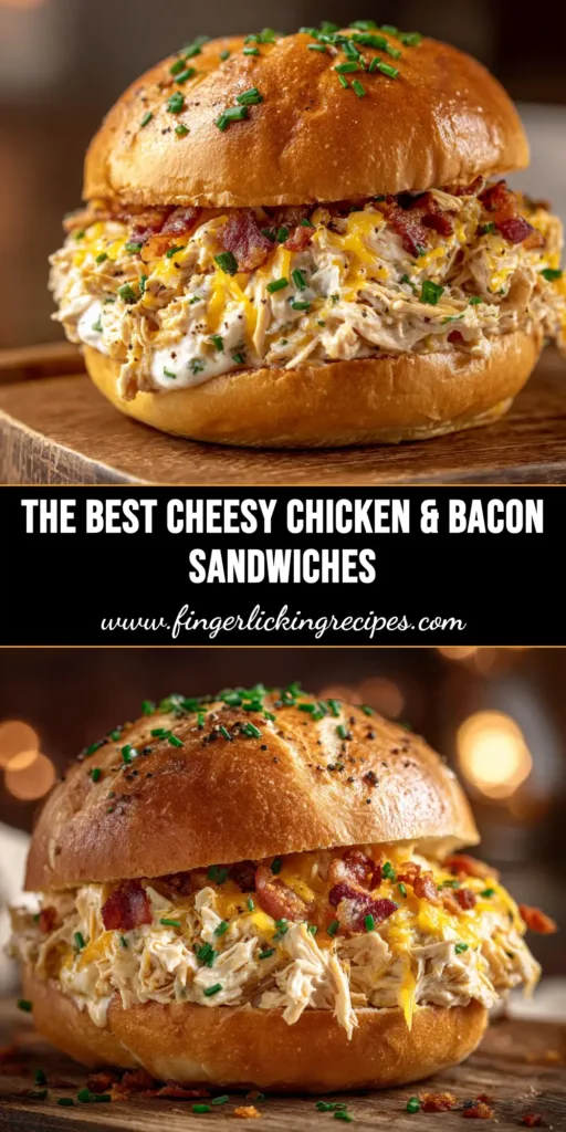 A delicious Crack Chicken Sandwich on a toasted brioche bun, overflowing with creamy, cheesy shredded chicken, bacon, and green onions. The ultimate slow cooker recipe!