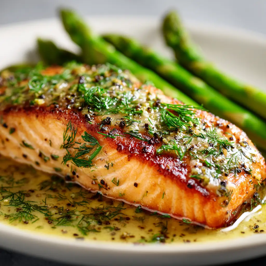 The creamy sun-dried tomato and parmesan sauce simmering in a skillet before the seared salmon fillets are added back in.