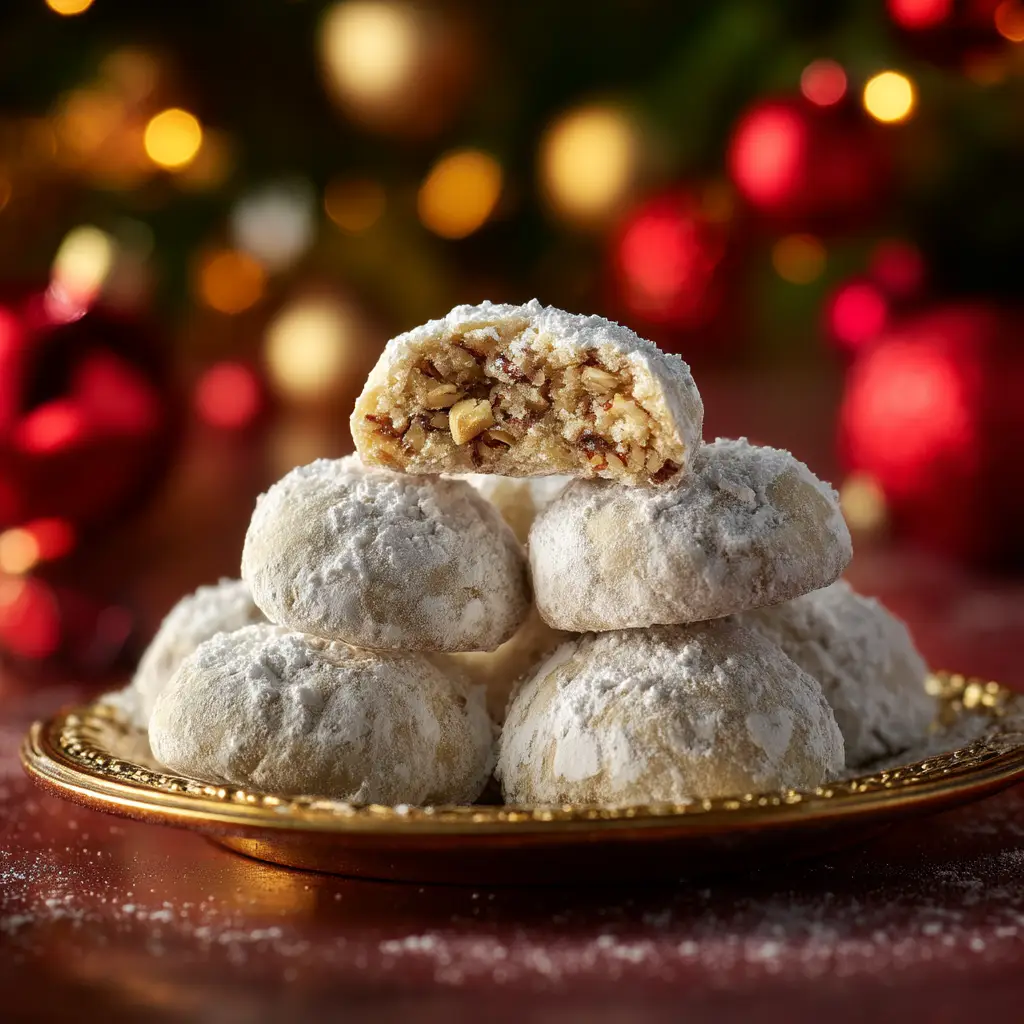 The simple ingredients for this easy Mexican Wedding Cookies recipe laid out on a table.