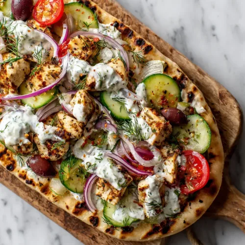 Greek Chicken Flatbread (Quick & Easy Recipe)