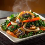 Healthy Sautéed Vegetables: Your Guide to a Quick & Flavorful Dish An extreme close-up of healthy sautéed vegetables, showing the crisp texture of broccoli, carrots, and red bell peppers.