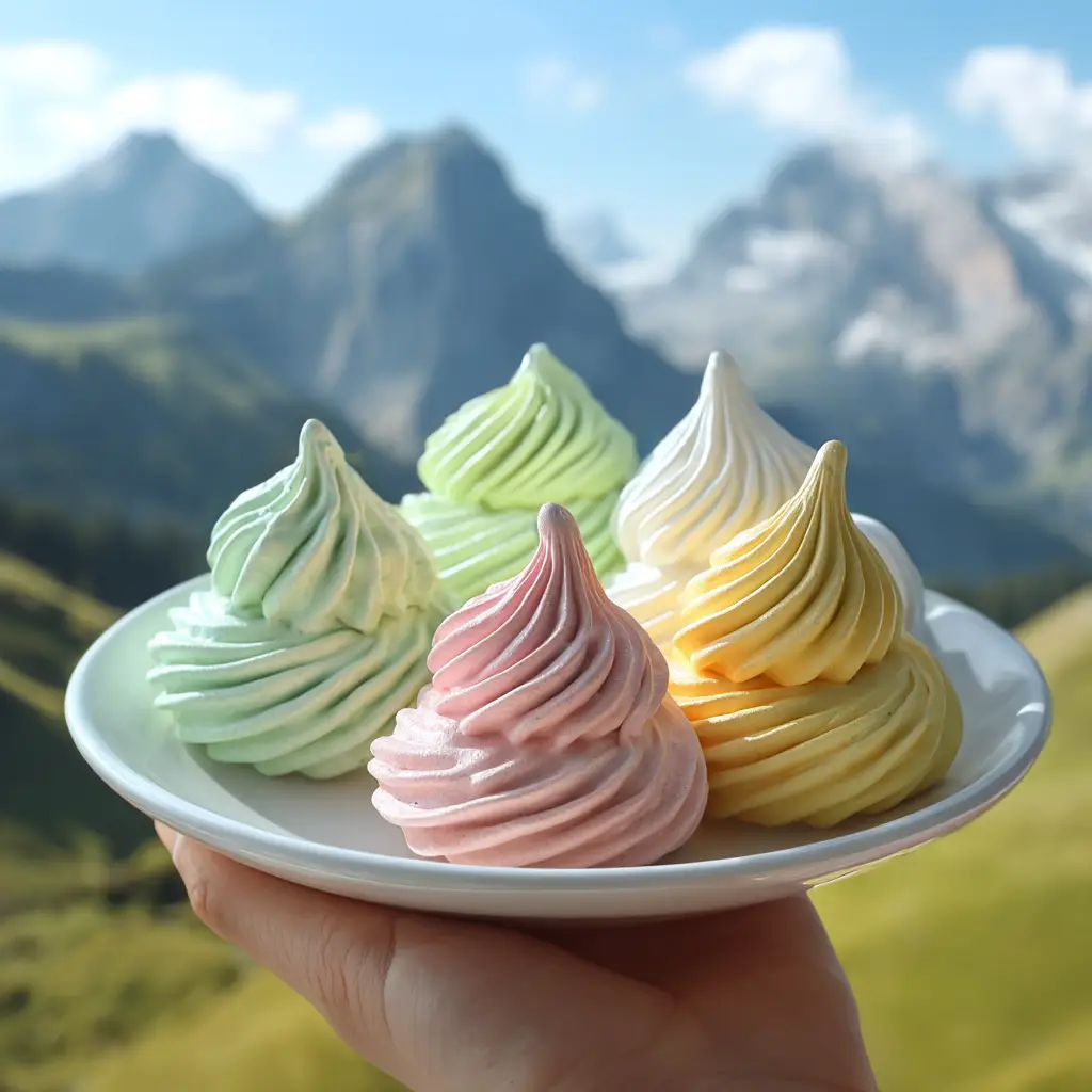Colorful meringue kisses piped onto a parchment-lined baking sheet, ready for the oven. This image displays the vibrant colors of the Jello Meringue Cookies before baking.