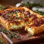 Caramelized Onion Tart: The Ultimate Guide to Savory Perfection A slice of savory onion tart on a plate, showcasing the layers of caramelized onions and melted Gruyère cheese.