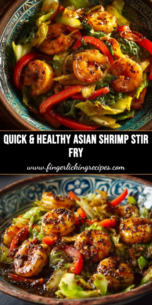 Shrimp and Cabbage Stir Fry (Ready in 15 Minutes!) 5 A top-down view of a delicious Shrimp and Cabbage Stir Fry in a white bowl, garnished with green onions and sesame seeds. The perfect quick and healthy weeknight dinner.