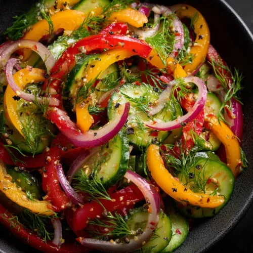 Cucumber Sweet Pepper Salad (Quick & Refreshing!)