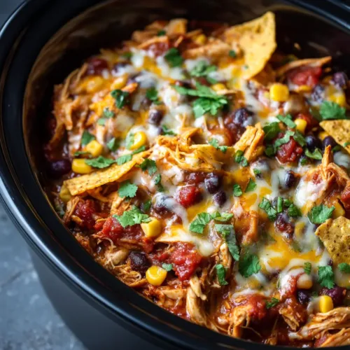 Crockpot Chicken Enchilada Casserole (Easy & Cheesy)