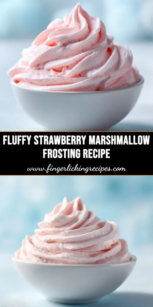 Strawberry Marshmallow Frosting (The Easiest, Fluffiest Recipe) 4 A bowl of fluffy pink strawberry marshmallow frosting being whipped with an electric mixer, ready for spreading on cakes and cupcakes.