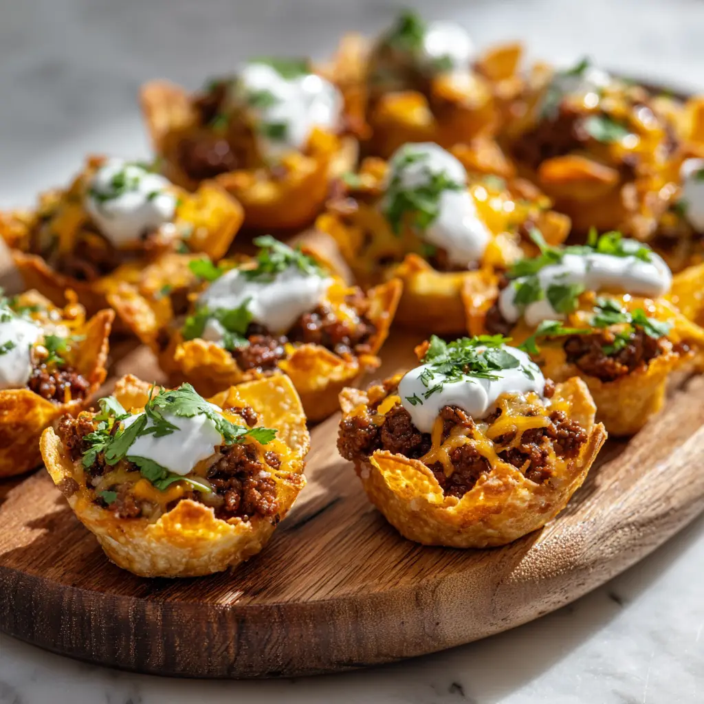 Taco Ranch Bites: The Ultimate Crowd-Pleasing Appetizer 2 A close-up shot of a single taco ranch bite being held, showing the layers of crescent dough, seasoned meat, and melted cheese. This highlights the texture of the quick beef snack.