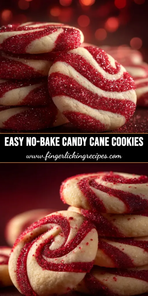 A platter of festive homemade candy cane cookies, with their signature red and white swirls, ready for a Christmas holiday celebration.