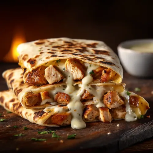 Cheesy Garlic Chicken Wraps (Quick & Easy Recipe!)