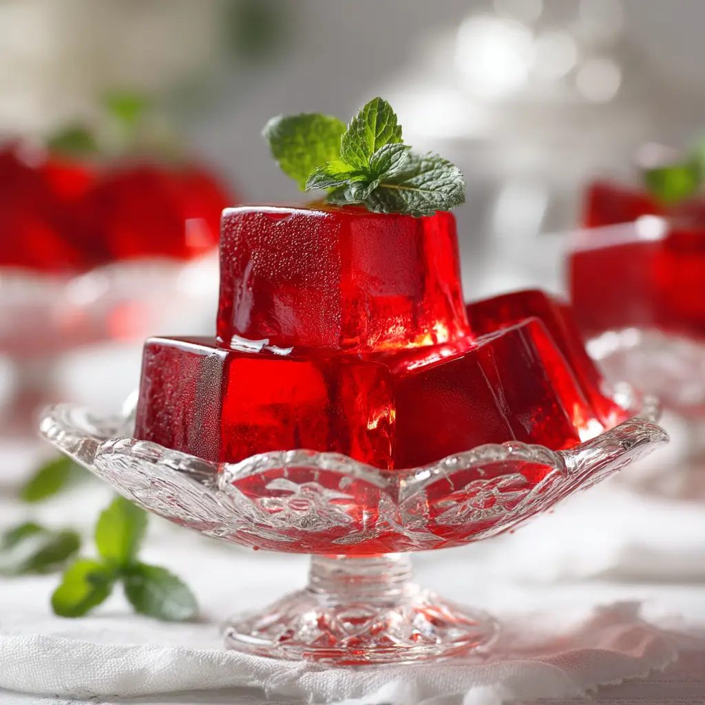 A serving of homemade jello, cut into perfect squares, illustrating the simple and delicious outcome of this easy gelatin recipe.
