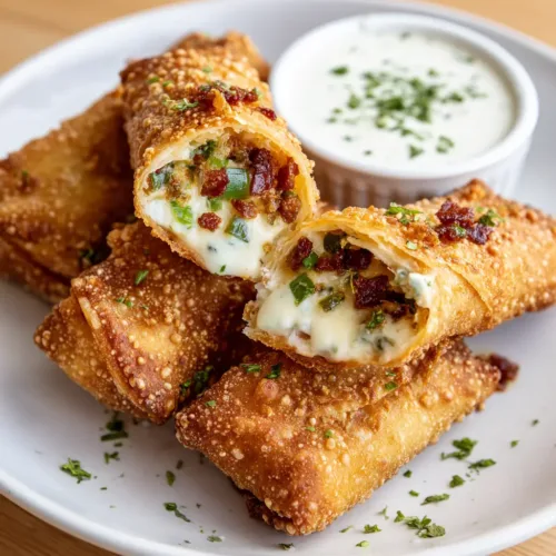The Ultimate Crispy Bacon Jalapeno Popper Egg Rolls