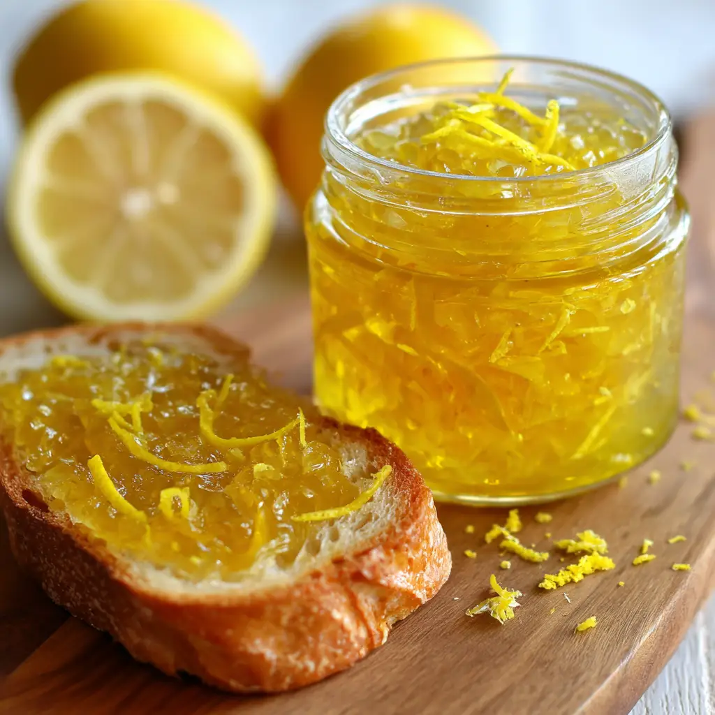 Vibrant Authentic Italian Lemon Jam Recipe 3 Overhead view of fresh bright yellow lemon wedges, sugar, and mason jars preparing for Italian Lemon Jam.