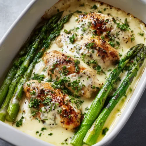 Creamy Baked Chicken and Asparagus