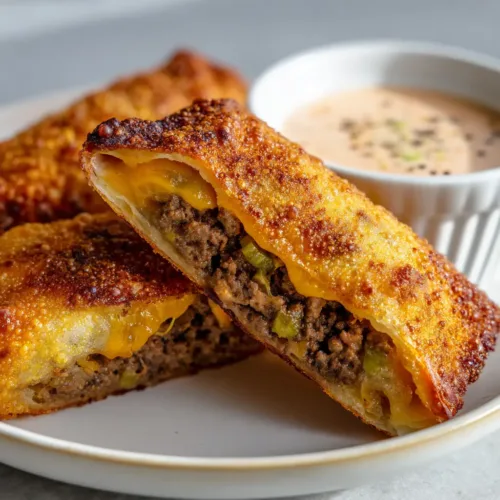 Ultimate Crispy Cheeseburger Egg Rolls