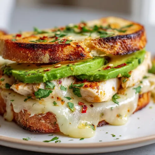 The Ultimate Chicken Avocado Melt on Artisan Sourdough