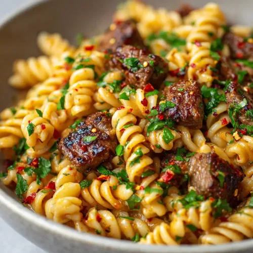 The Ultimate Spicy Garlic Butter Steak Pasta Recipe